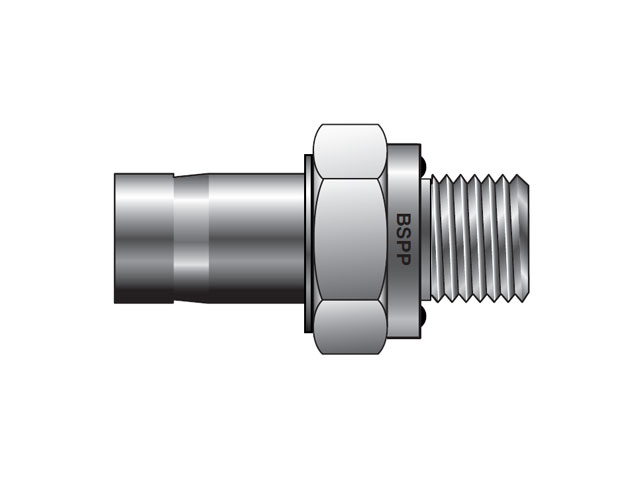 M12MA1/4R-S A-LOK Metric Tube BSPP Tube End Male Adapter - M MA R
